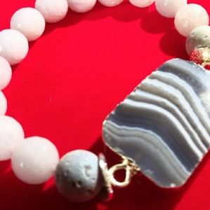 DRUZY-Banded Agate Stone Bracelet